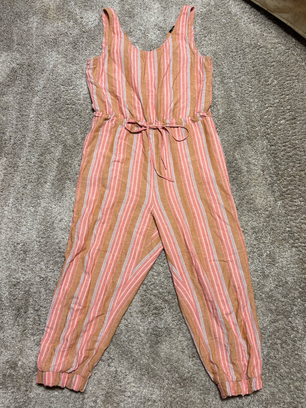 DREW Striped Pink & Tan Kids Jumpsuit One-Piece